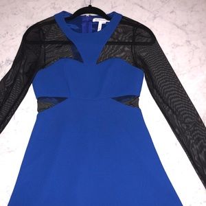 Royal blue and black mesh BCBGeneration dress